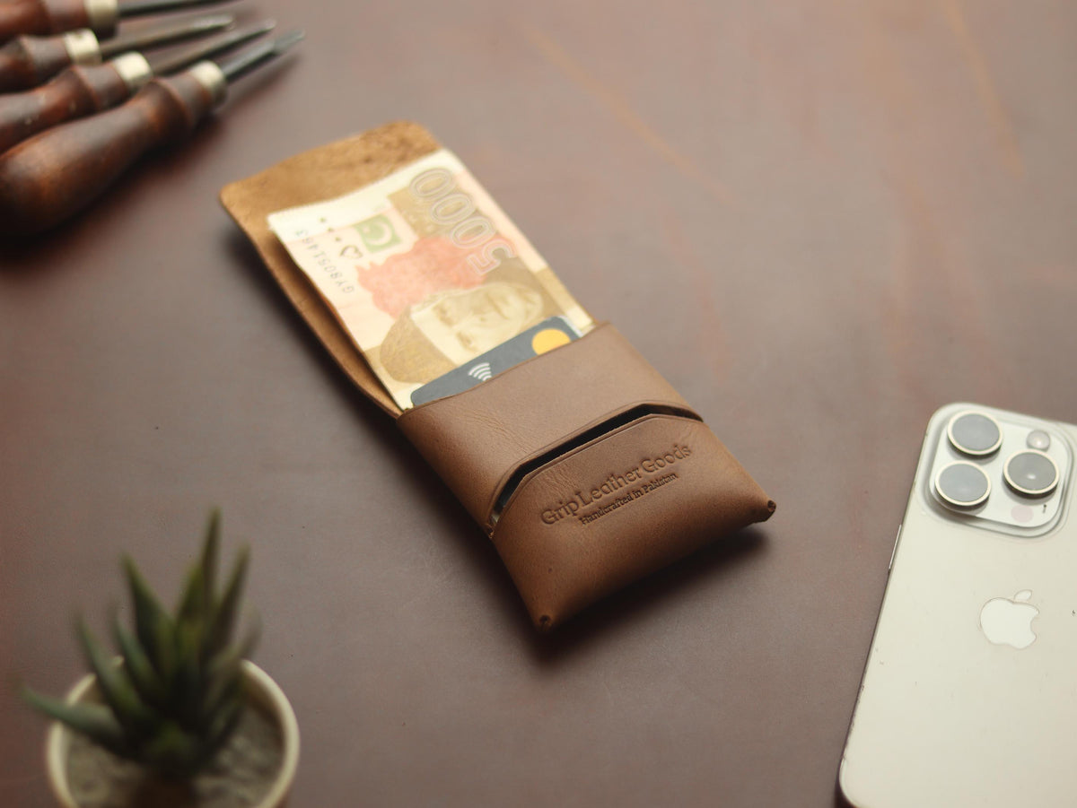 Trevon - COFFEE BROWN GRIP LEATHER GOODS