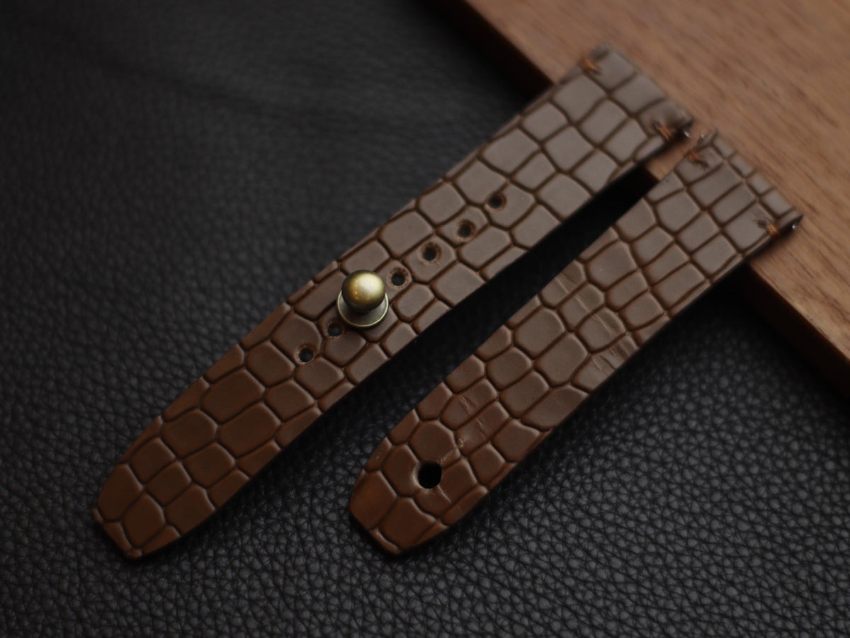 SEPIA BROWN (BROWN) - MINIMAL STITCHED WATCH STRAPS grip