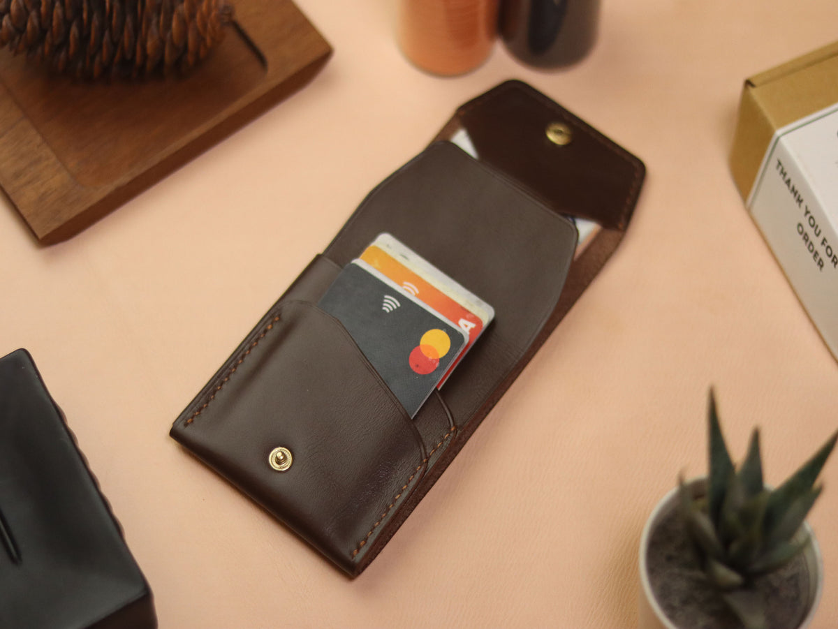 CARVES MINI SMART WALLET DARK BROWN