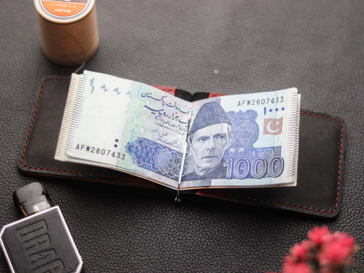 MONEY CLIP LEATHER WALLET - grip