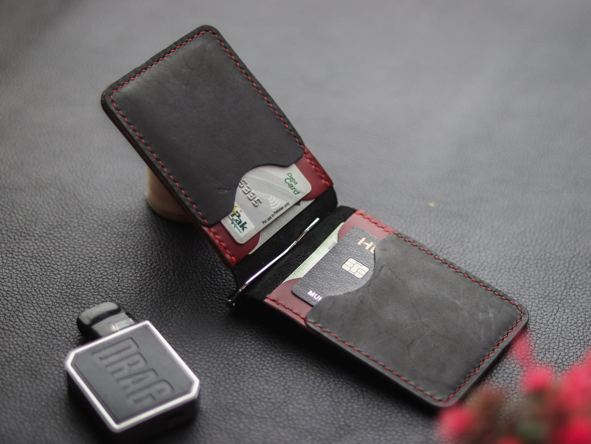 MONEY CLIP LEATHER WALLET - grip