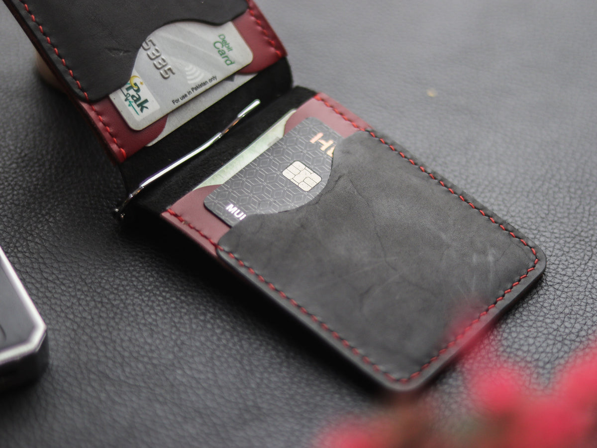 MONEY CLIP LEATHER WALLET - grip
