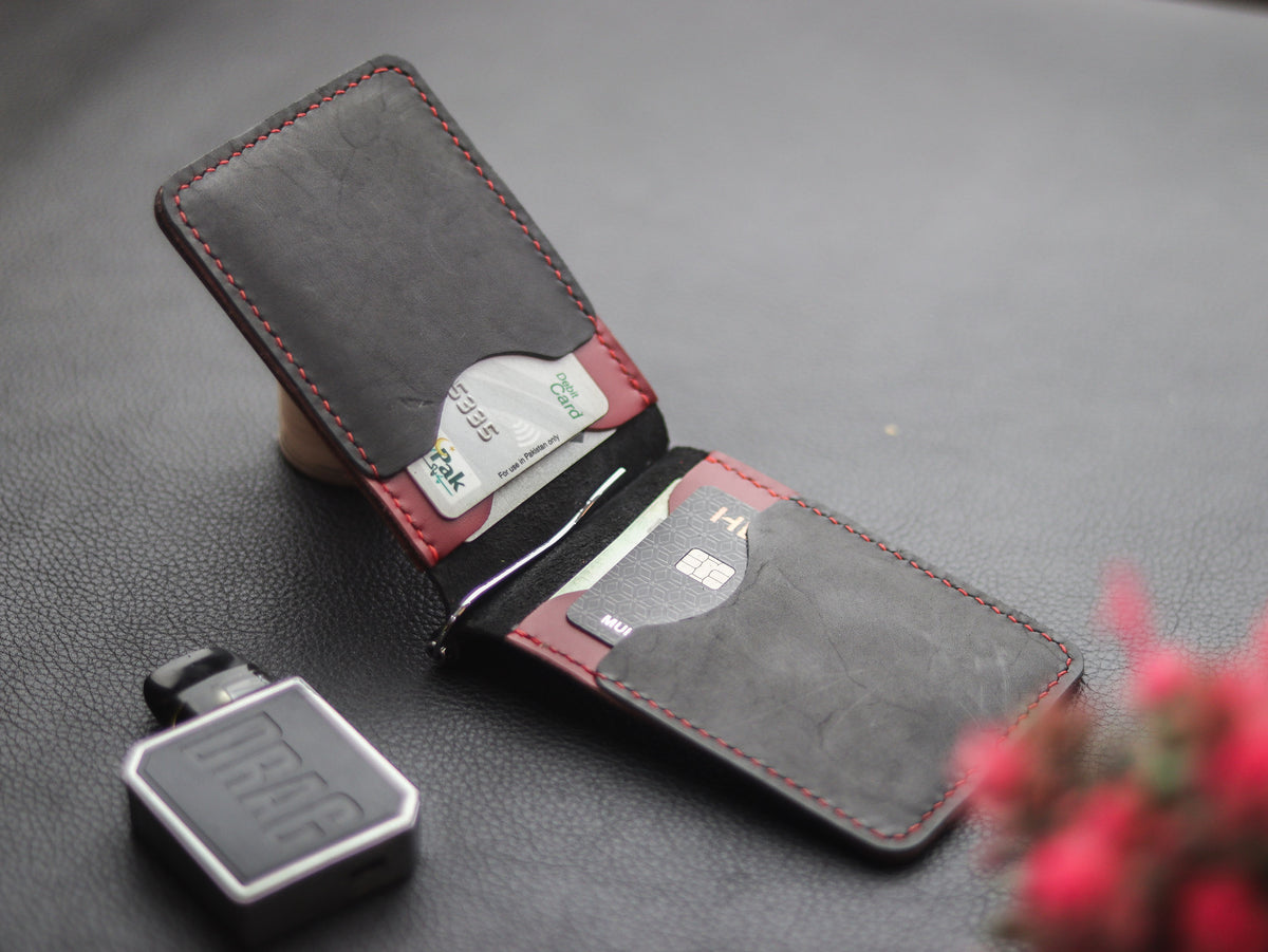 MONEY CLIP LEATHER WALLET - grip