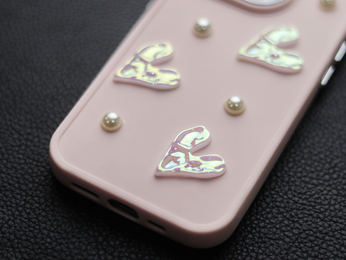 Pink Little Heart Phone Case - grip