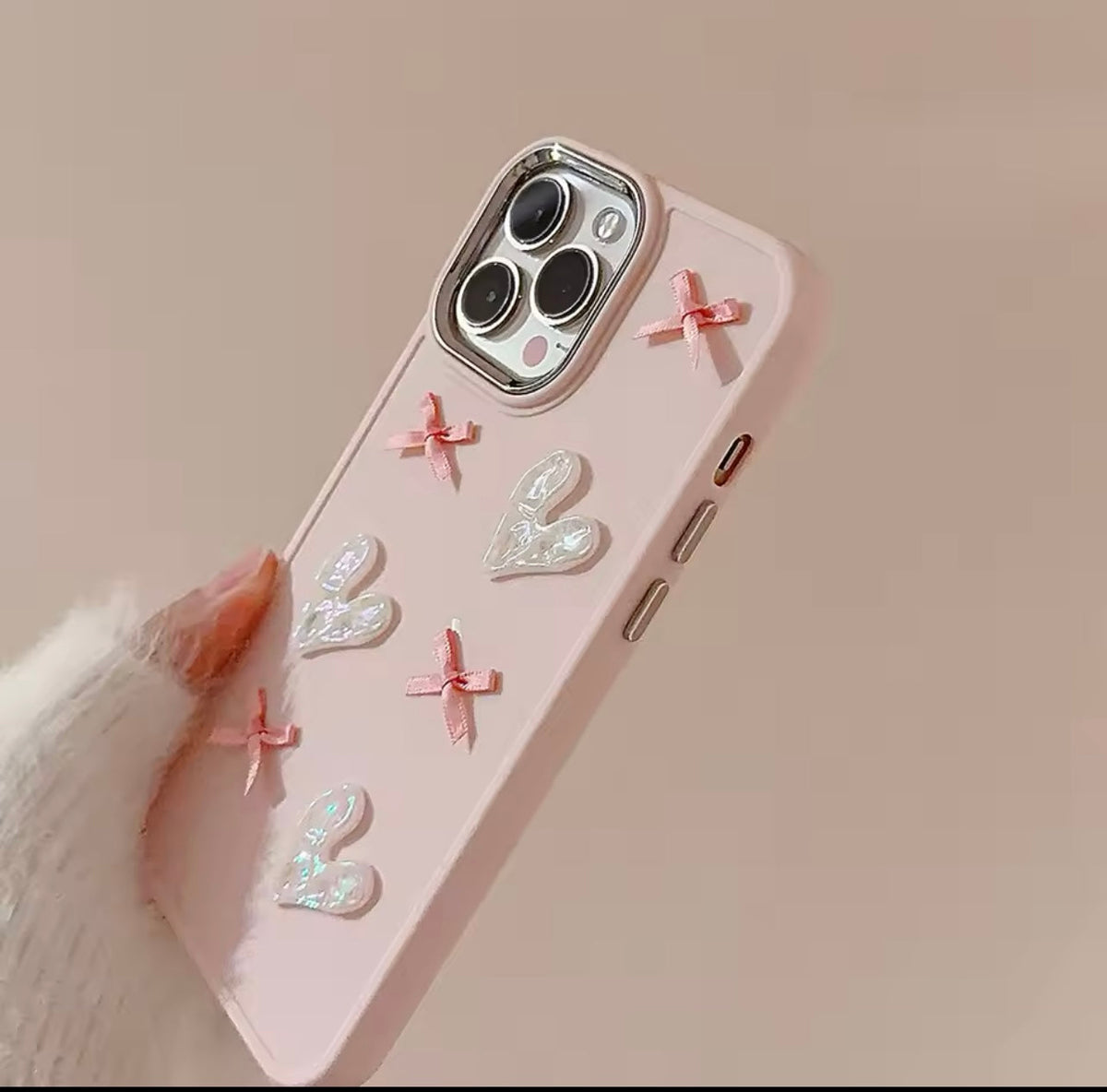 Pink Heart Bow Phone Case-GRIP grip