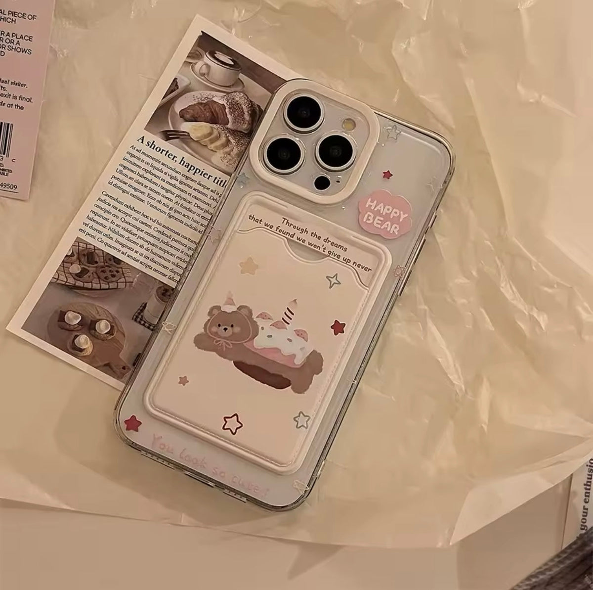 Card Bag Bear Phone Case-GRIP grip