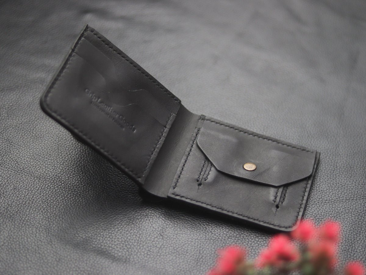 "FORMAL" BI-FOLD WALLET EBONY BLACK - grip