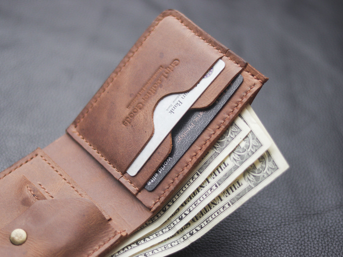 "FORMAL" BI-FOLD WALLET COFFEE BROWN - grip