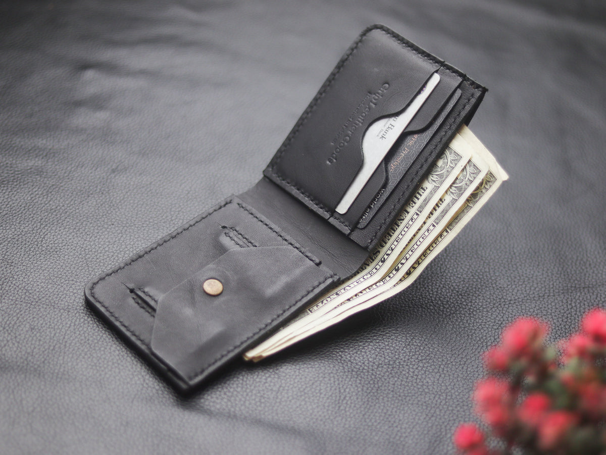 "FORMAL" BI-FOLD WALLET EBONY BLACK - grip