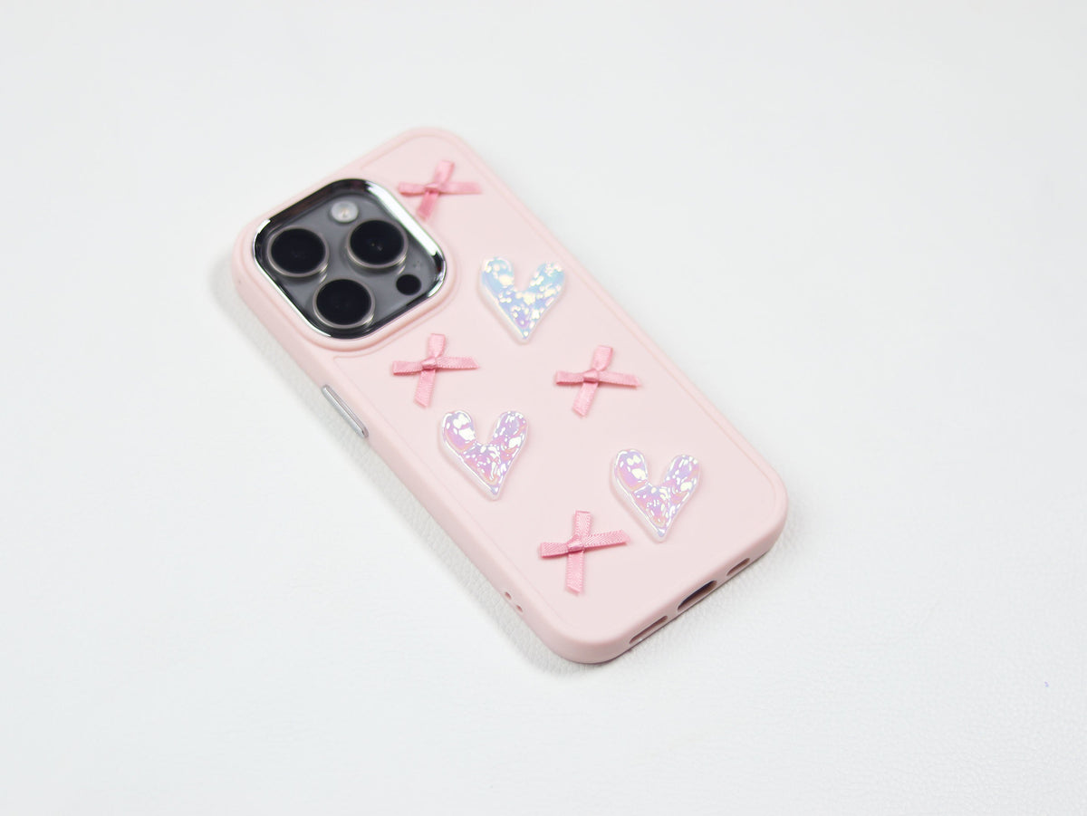 Pink Heart Bow Phone Case-GRIP grip