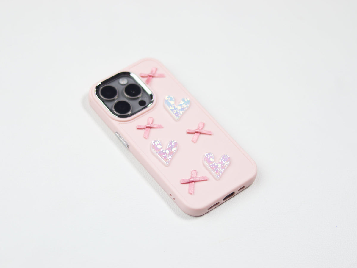 Pink Heart Bow Phone Case-GRIP grip