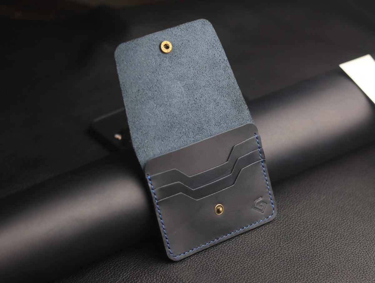 DEVINE CLASSIC LEATHER FLIP CARD HOLDER – MIDNIGHT BLUE