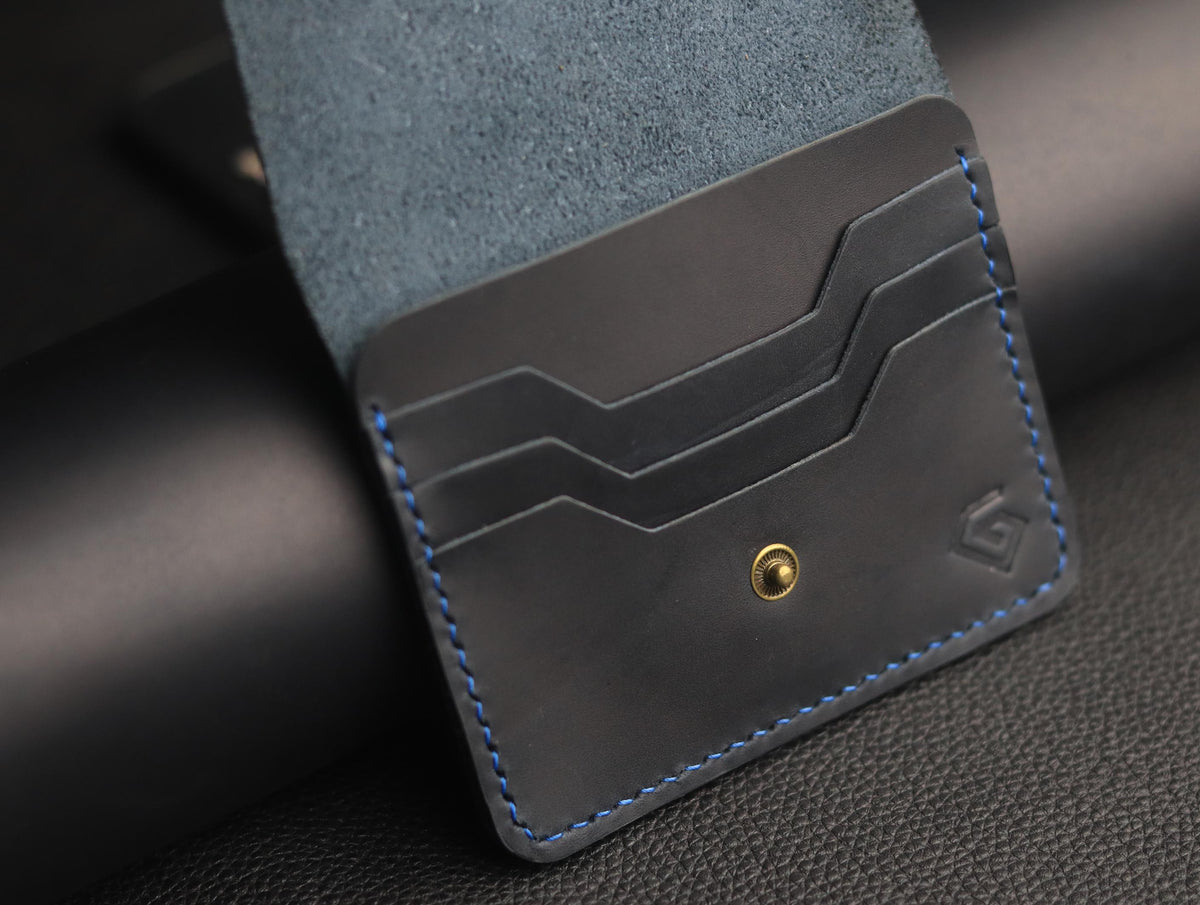 DEVINE CLASSIC LEATHER FLIP CARD HOLDER – MIDNIGHT BLUE