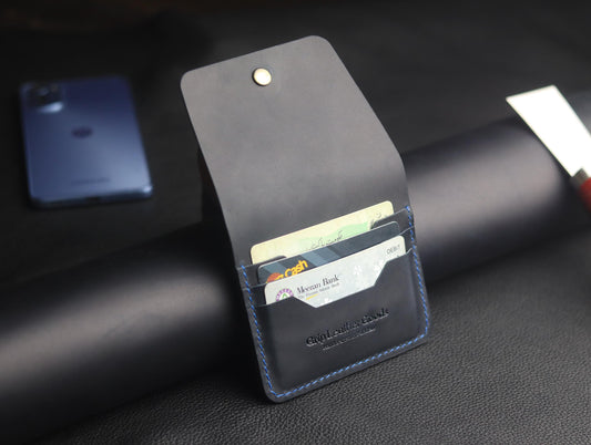 DEVINE CLASSIC LEATHER FLIP CARD HOLDER – MIDNIGHT BLUE