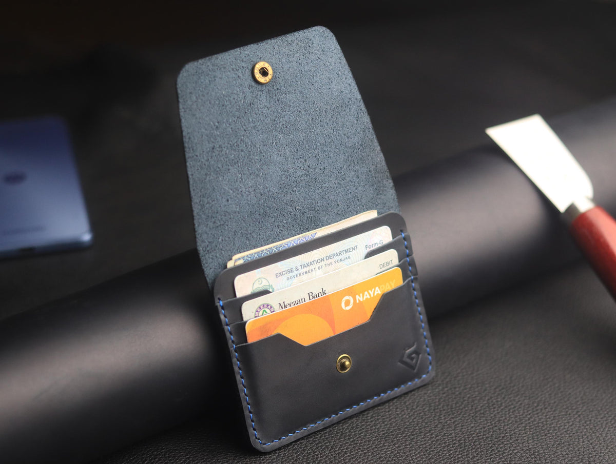 DEVINE CLASSIC LEATHER FLIP CARD HOLDER – MIDNIGHT BLUE