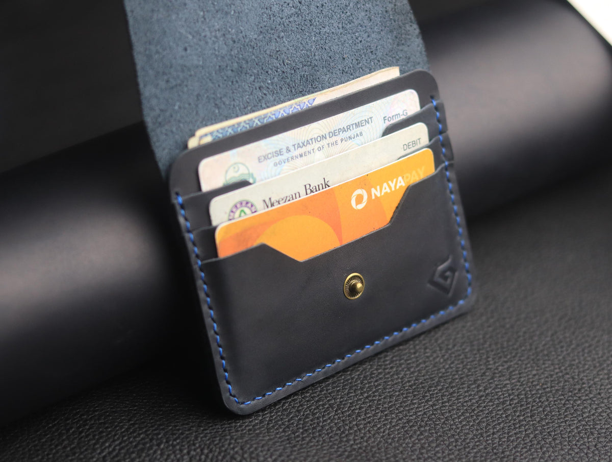 DEVINE CLASSIC LEATHER FLIP CARD HOLDER – MIDNIGHT BLUE
