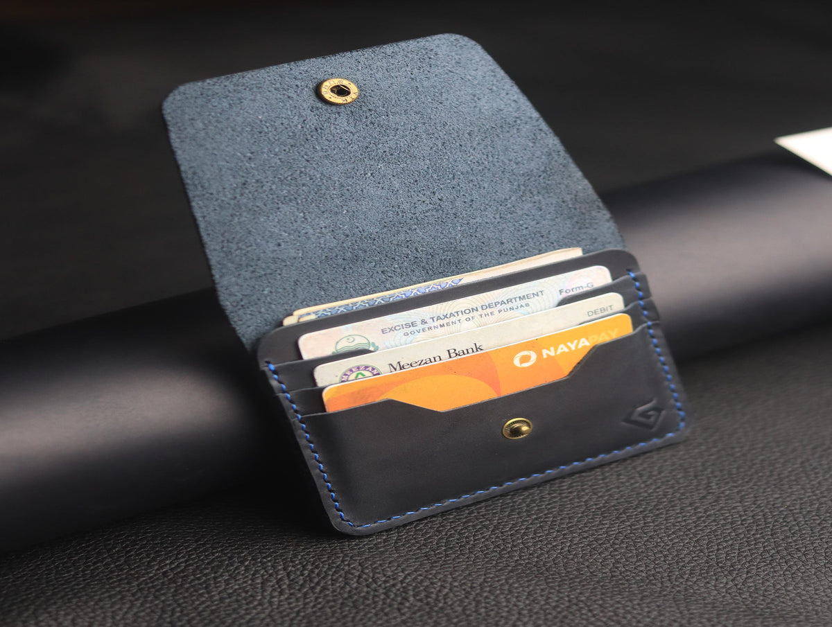 DEVINE CLASSIC LEATHER FLIP CARD HOLDER – MIDNIGHT BLUE