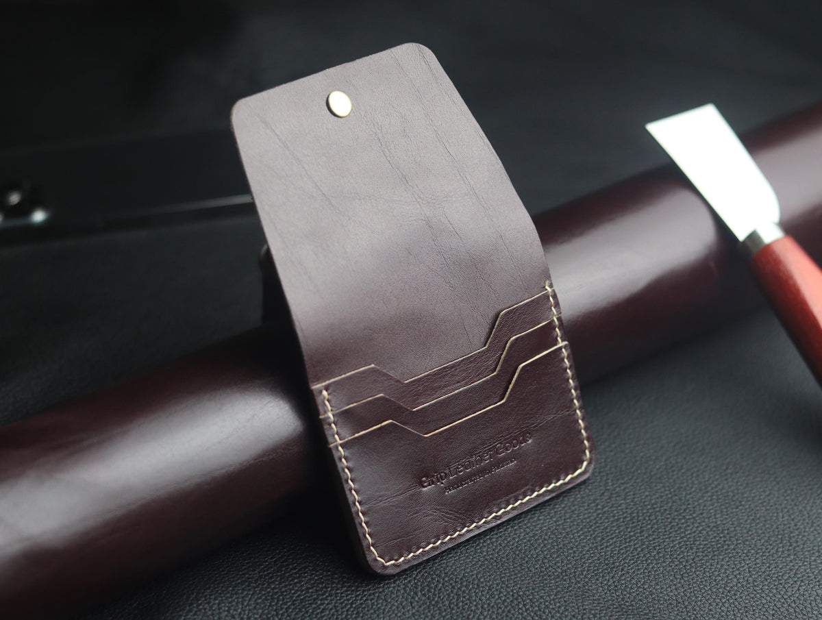 DEVINE CLASSIC LEATHER FLIP CARD HOLDER – WALNUT BROWN