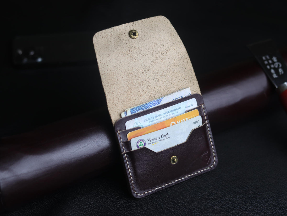 DEVINE CLASSIC LEATHER FLIP CARD HOLDER – WALNUT BROWN