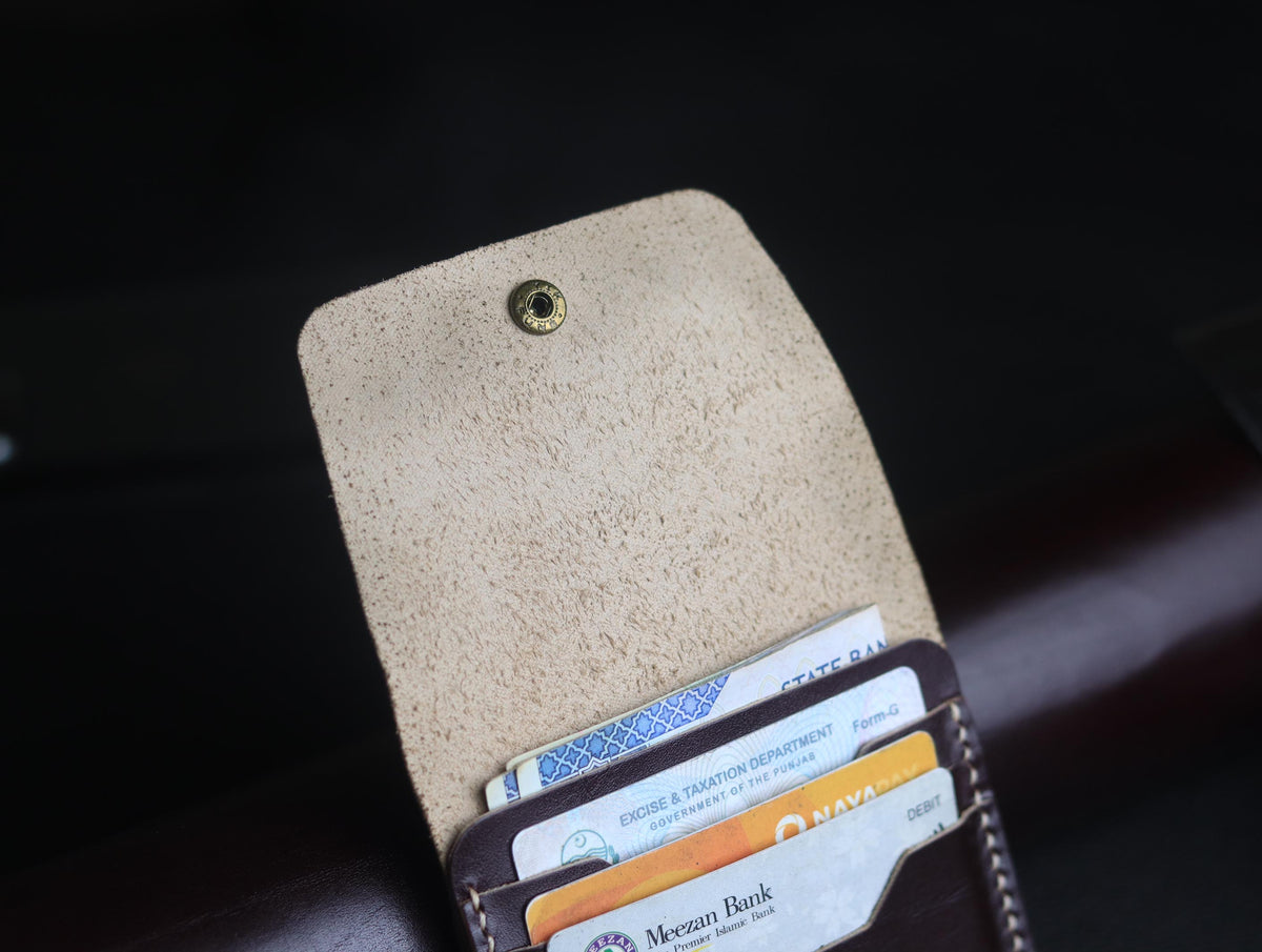 DEVINE CLASSIC LEATHER FLIP CARD HOLDER – WALNUT BROWN