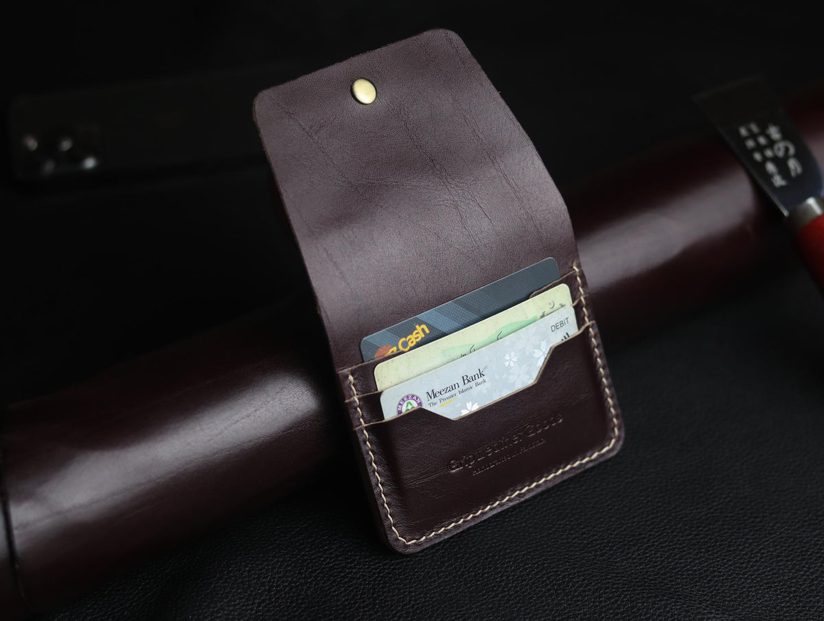 DEVINE CLASSIC LEATHER FLIP CARD HOLDER – WALNUT BROWN