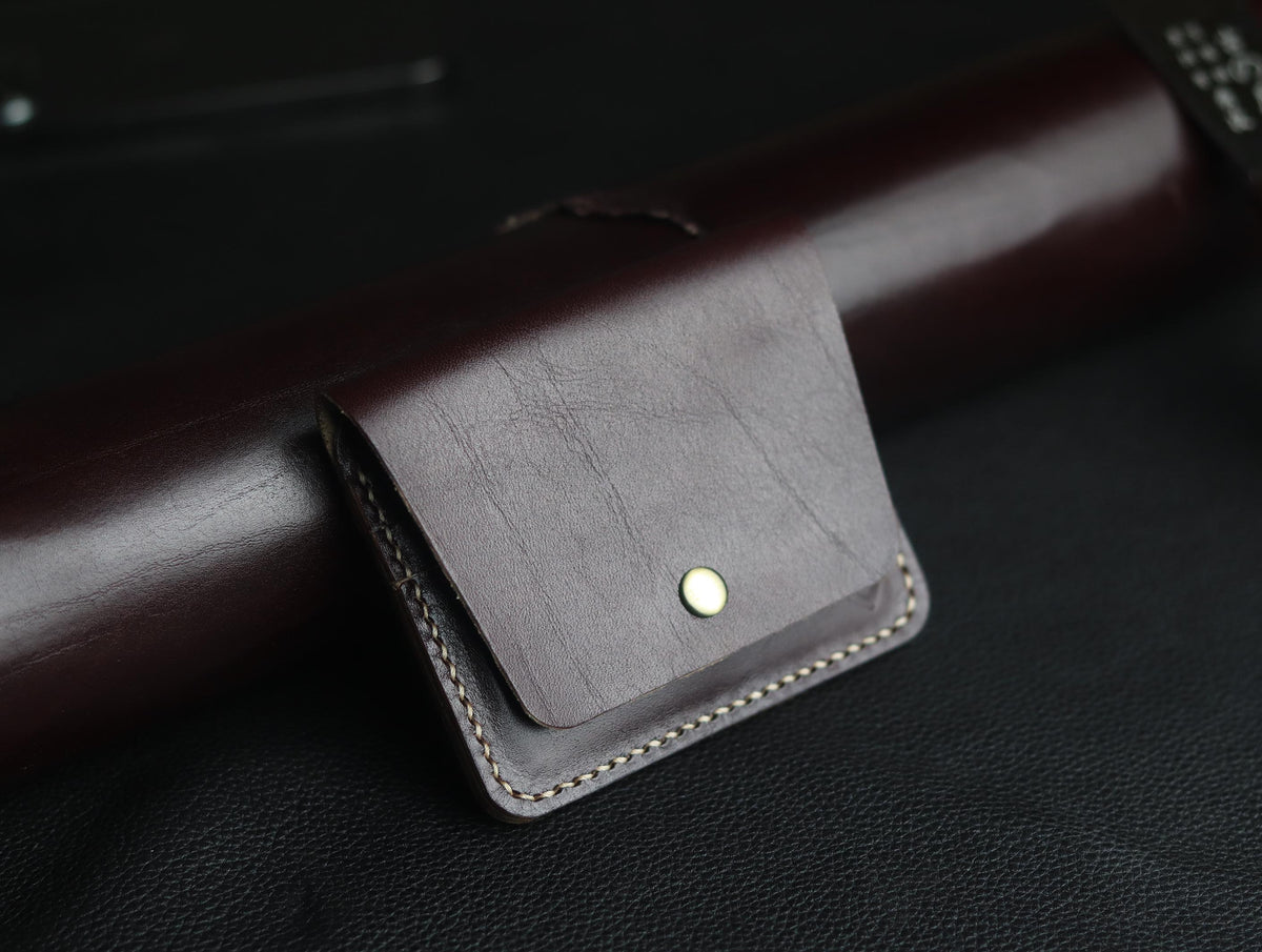 DEVINE CLASSIC LEATHER FLIP CARD HOLDER – WALNUT BROWN