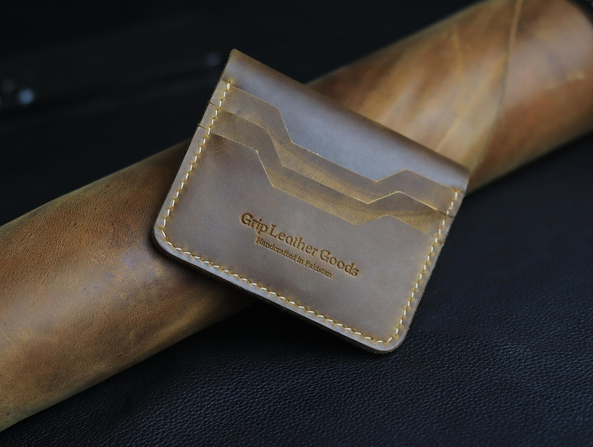 DEVINE CLASSIC LEATHER FLIP CARD HOLDER – BRUNETTE BROWN