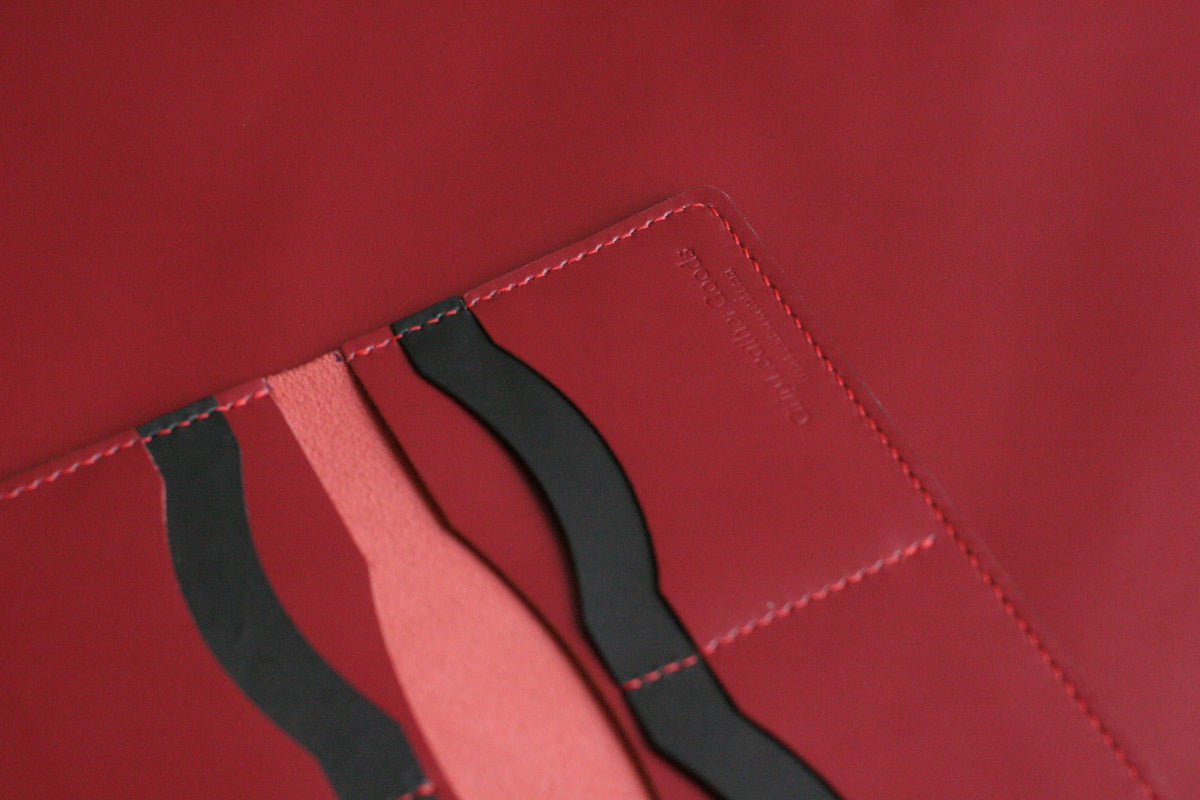 Men's Leather Long Wallet Crimson Red GRIP LEATHER GOODS