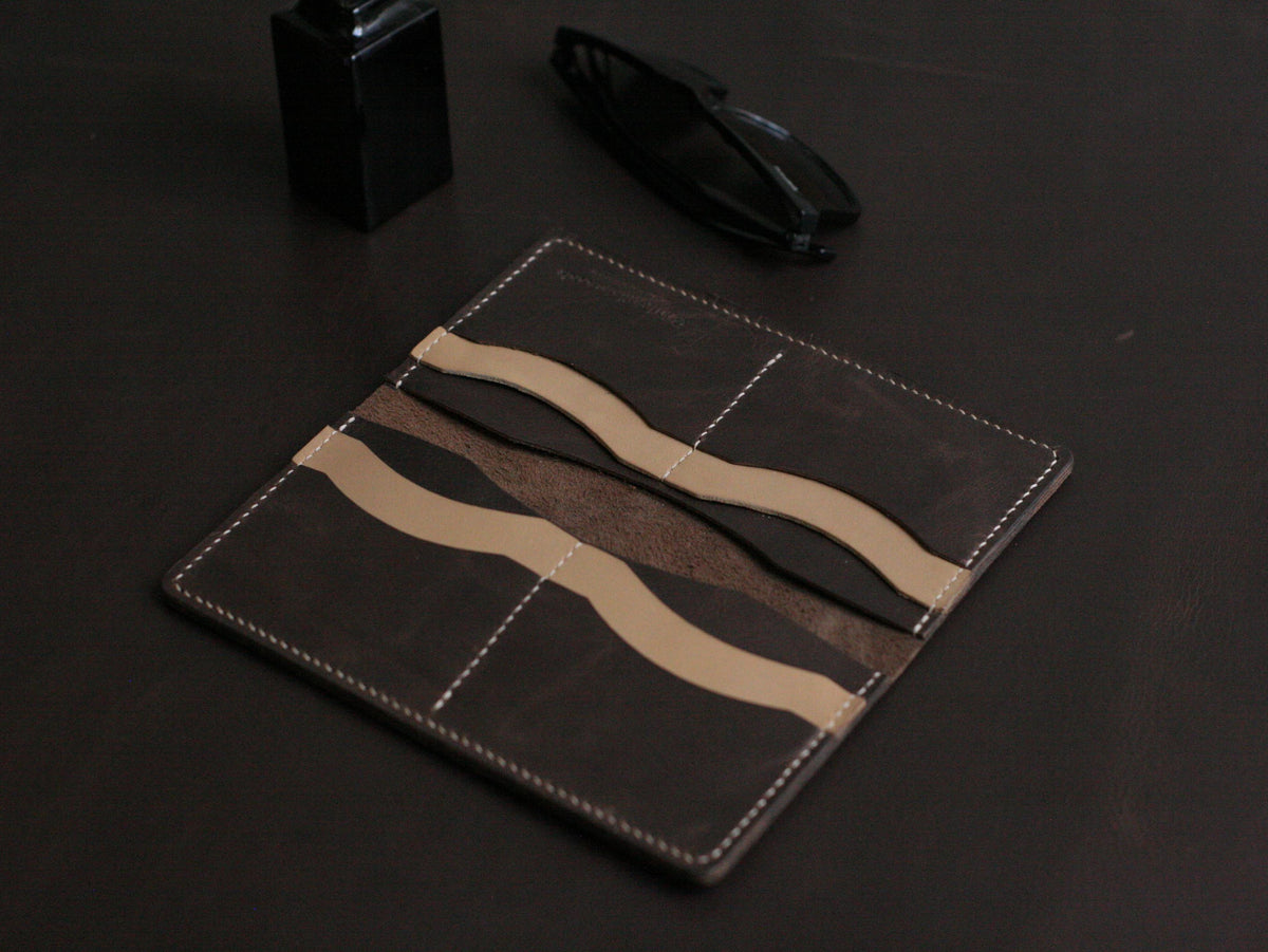 Men's Leather Long Wallet Cedar Brown GRIP LEATHER GOODS