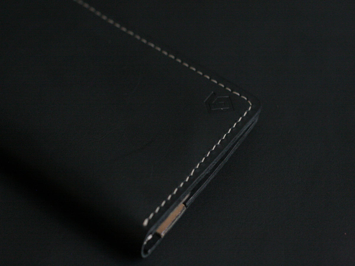 Men's Leather Long Wallet Charcole Black GRIP LEATHER GOODS