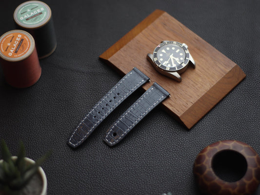 IMPERIAL BLUE  (BEACH) - FULL STITCHED WATCH STRAPS grip