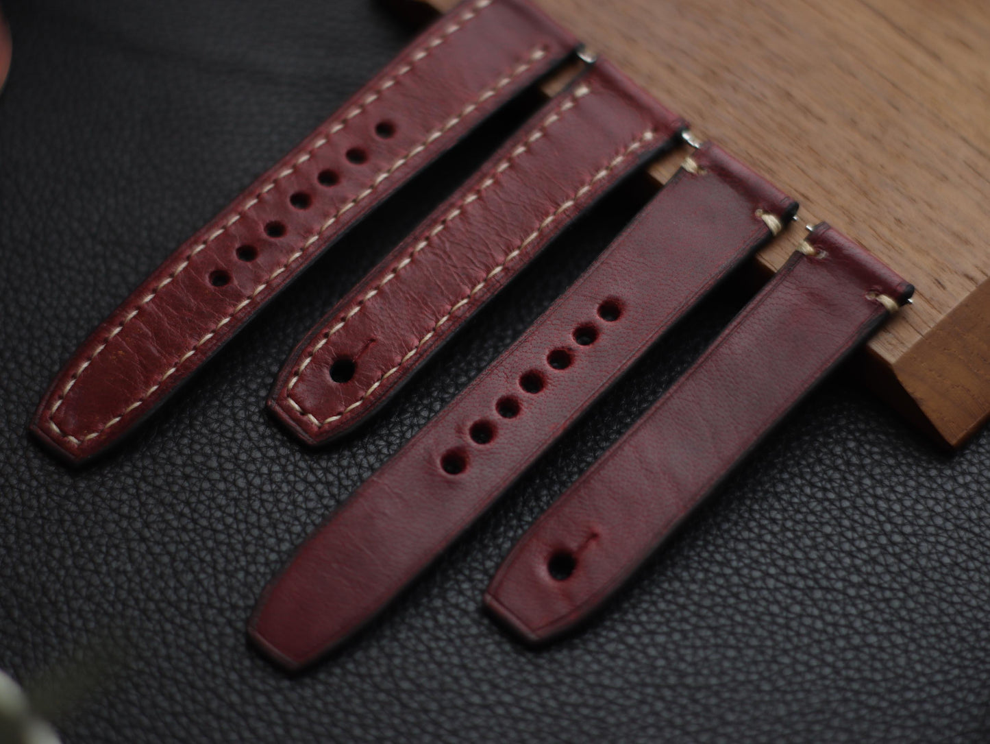 SCARLET RED  (BEACH) - FULL STITCHED WATCH STRAPS grip
