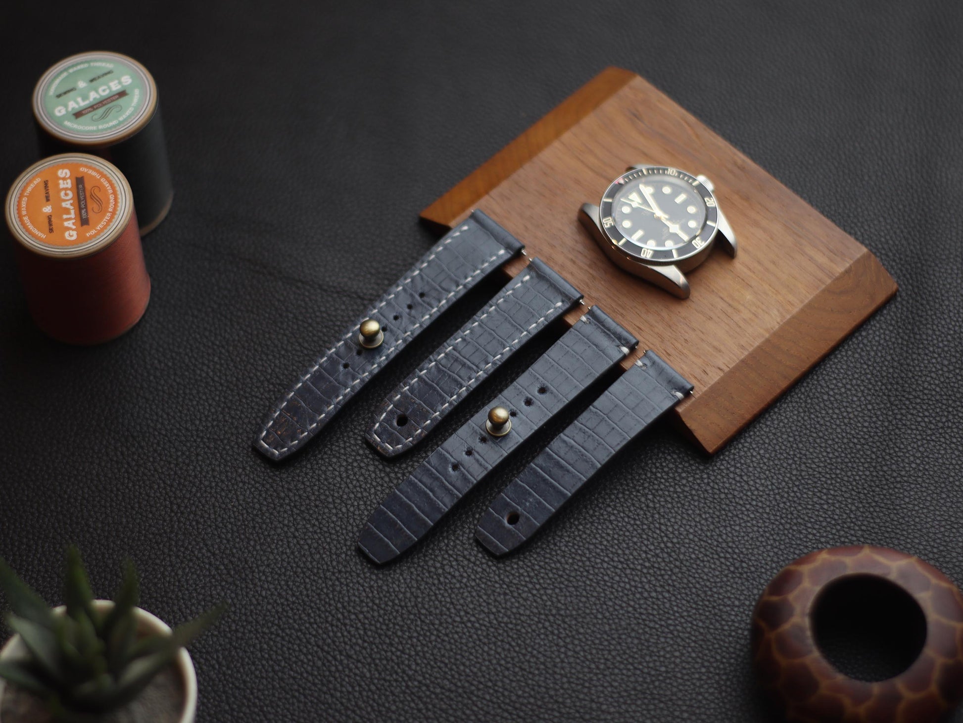 IMPERIAL BLUE  (BEACH) - FULL STITCHED WATCH STRAPS grip