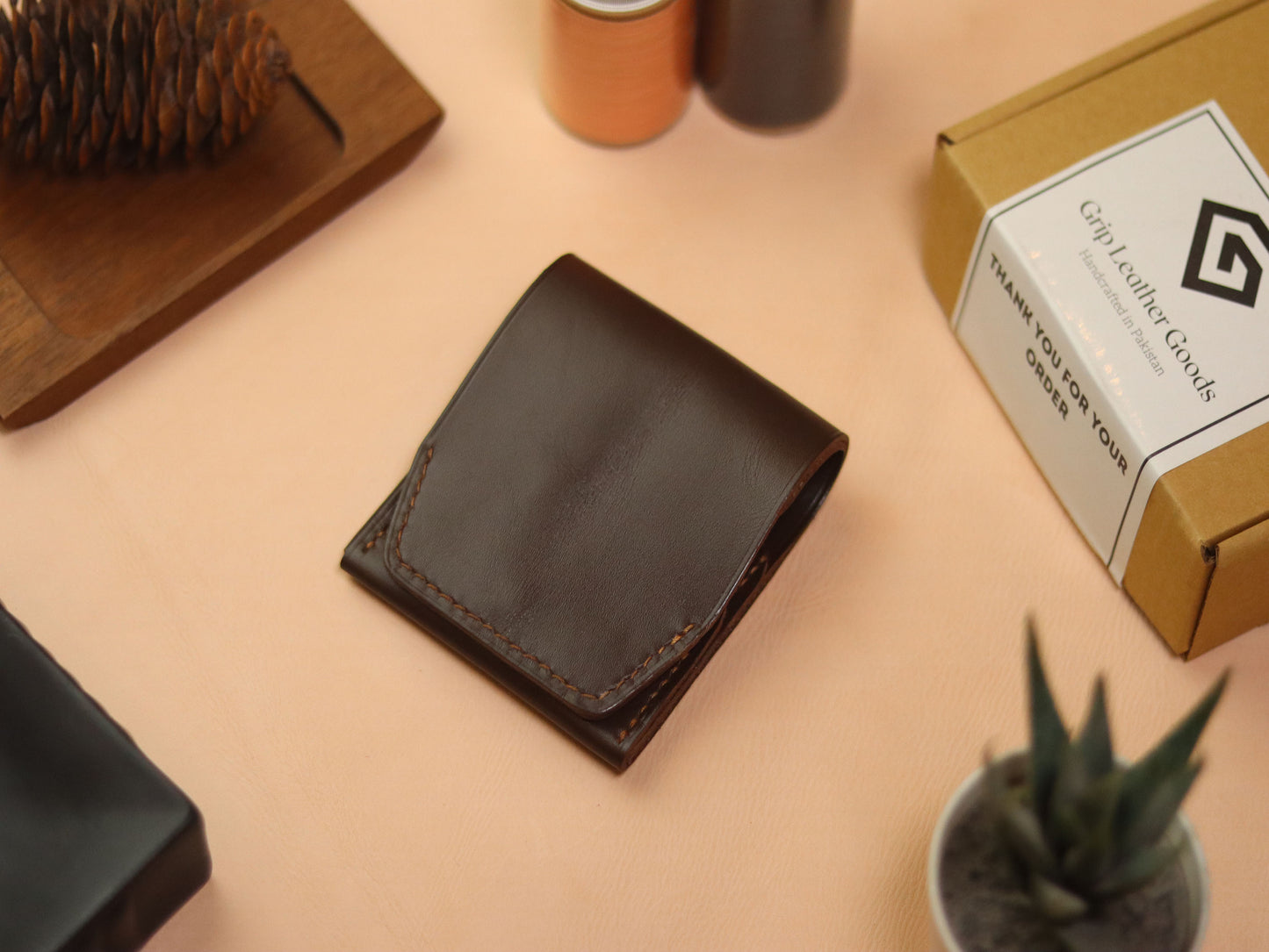 CARVES MINI SMART WALLET DARK  BROWN