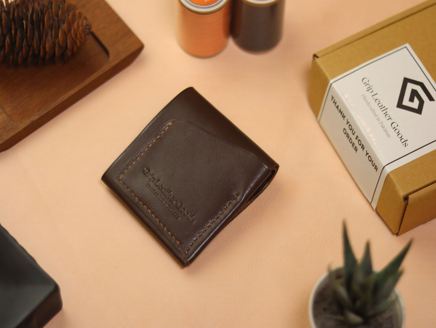 CARVES MINI SMART WALLET DARK  BROWN