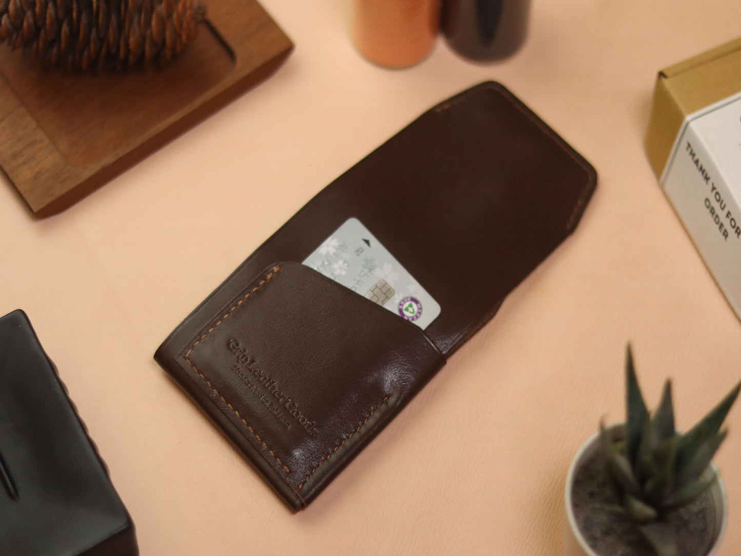 CARVES MINI SMART WALLET DARK  BROWN