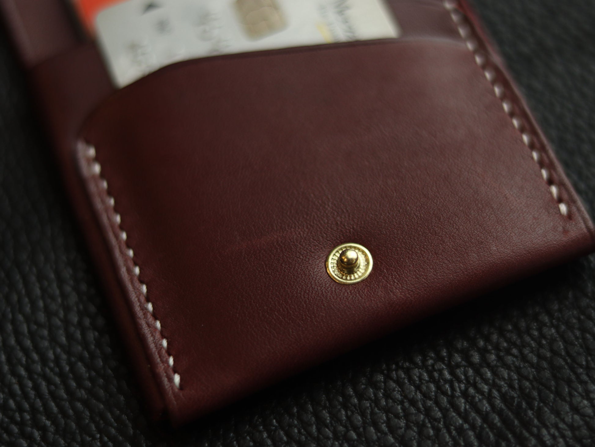 CARVES MINI SMART WALLET BURGUNDY GRIP LEATHER GOODS