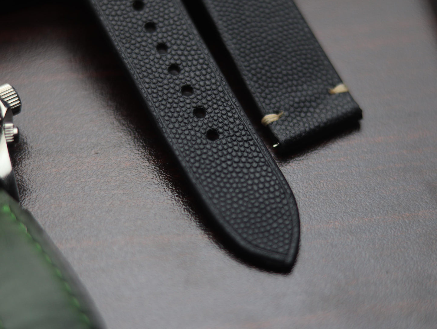 PREMIUM LEATHER STRAP SPIDER BLACK - MINIMAL STITCHED (BEIGH)