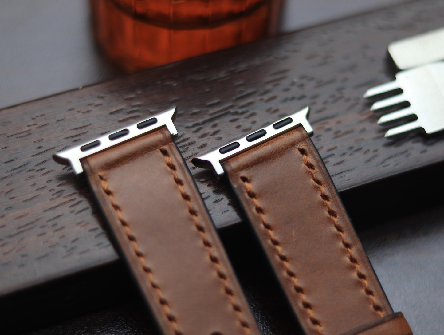 PREMIUM LEATHER STRAP SEPIA BROWN-FULL STITCHED (BROWN)