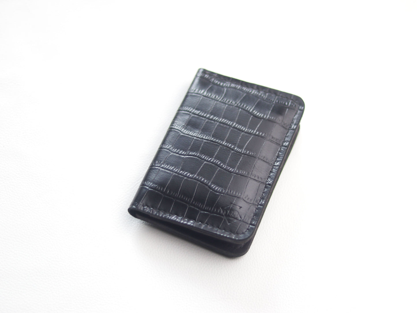 BI-FOLD SNAP WALLET FULL BLACK GRIP LEATHER GOODS