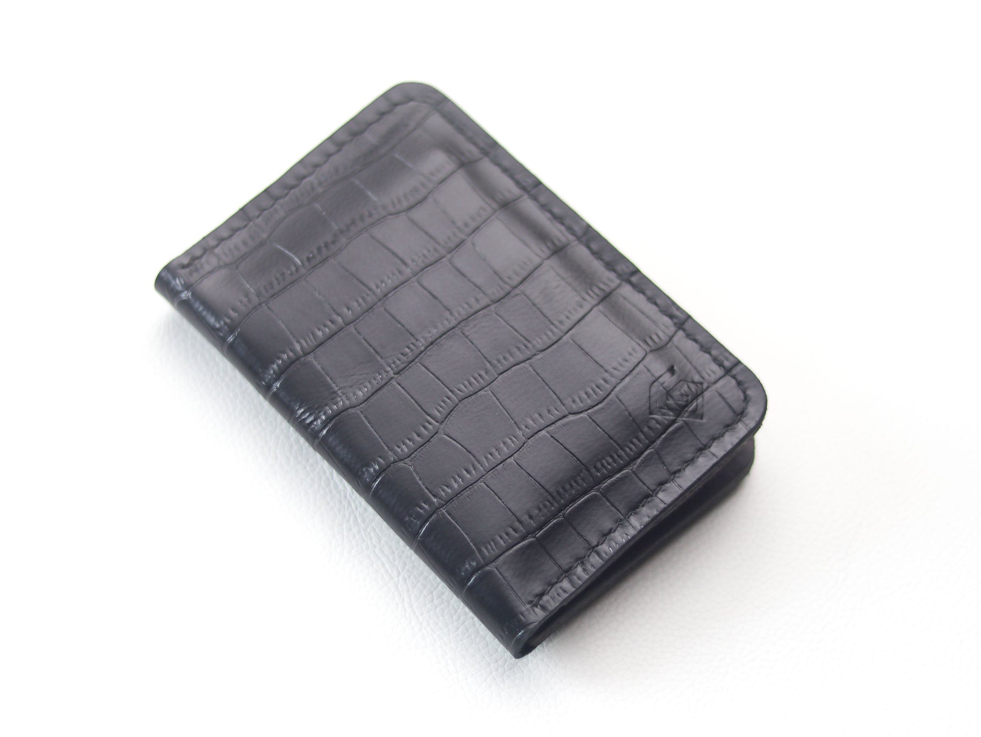 BI-FOLD SNAP WALLET FULL BLACK GRIP LEATHER GOODS