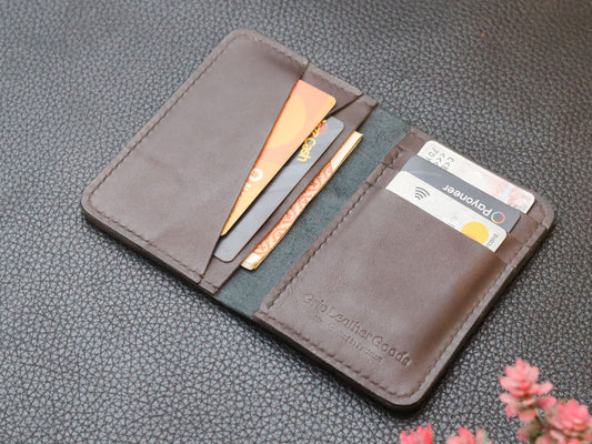 BI-FOLD SNAP WALLET DEEP PURPLE AND BLACK GRIP LEATHER GOODS