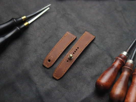 TAWNNY BROWN (BROWN) - FULL STITCHED WATCH STRAPS grip