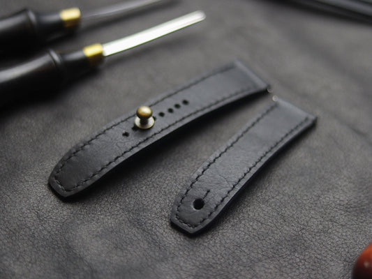 PANTOM BLACK  (BLACK) - FULL STITCHED WATCH STRAPS grip