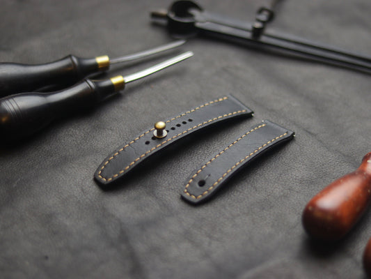 PANTOM BLACK  (ORANGE) - FULL STITCHED WATCH STRAPS grip