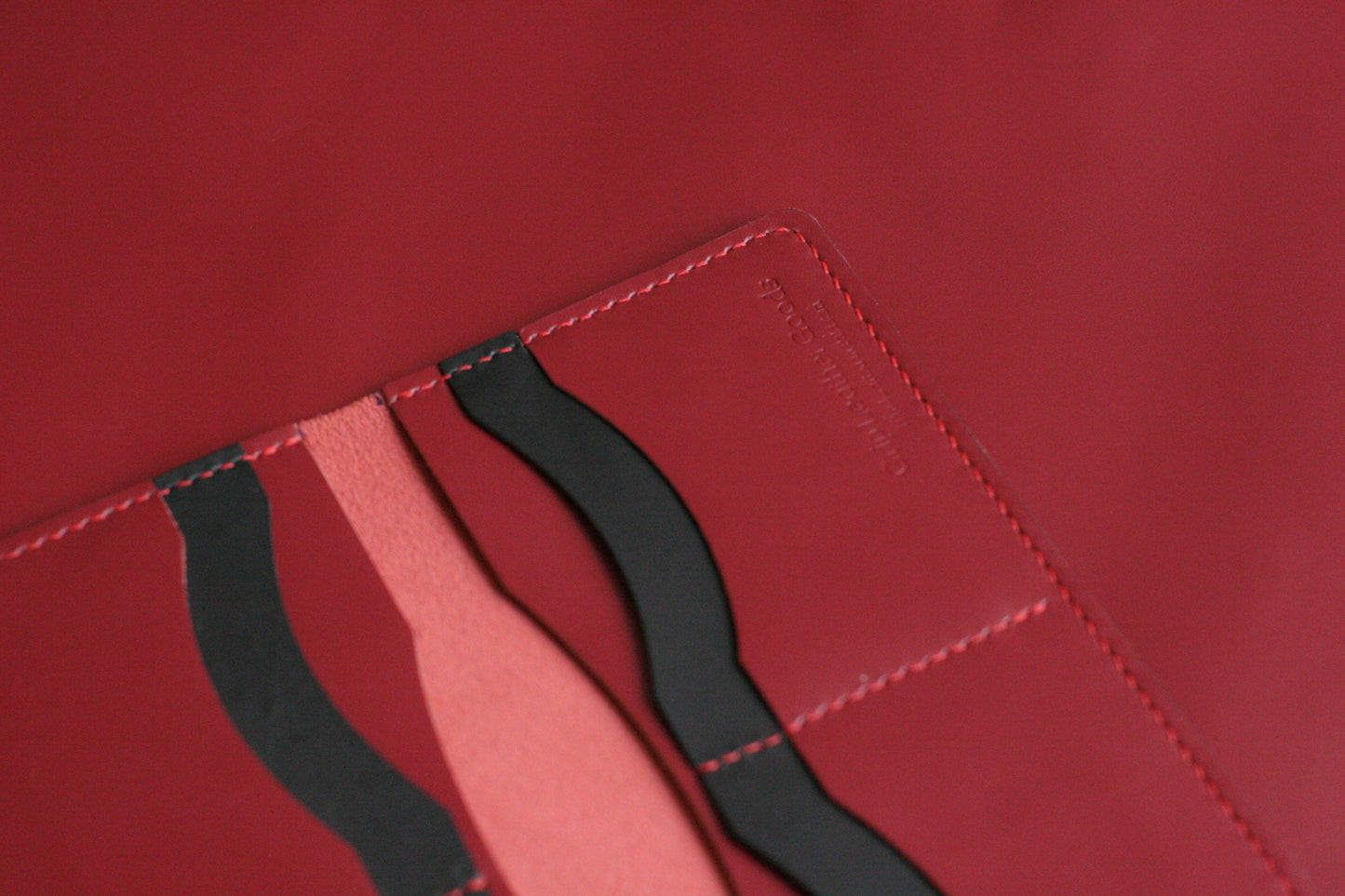 Men's Leather Long Wallet Crimson Red GRIP LEATHER GOODS