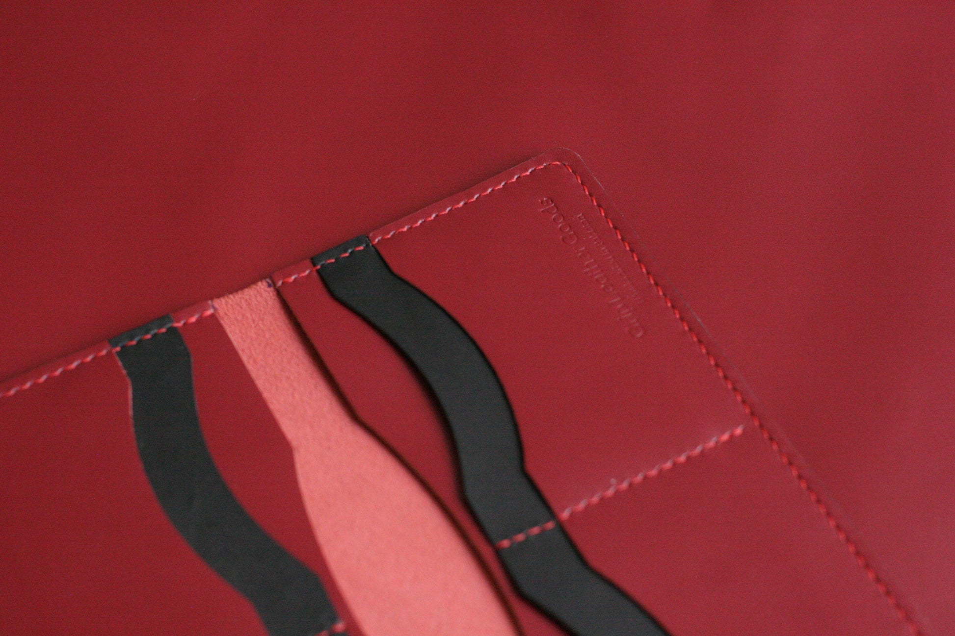 Men's Leather Long Wallet Crimson Red GRIP LEATHER GOODS