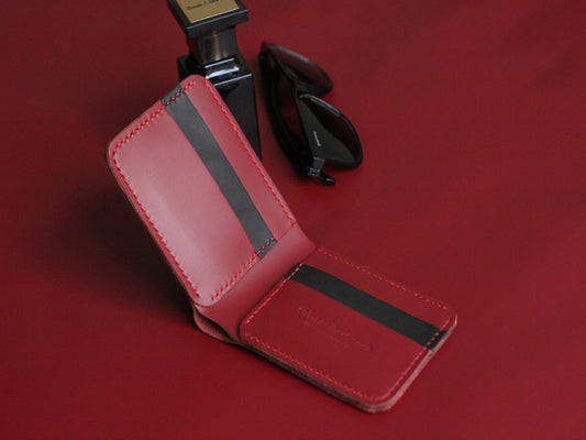 GROOM 2.0 LEATHER WALLET CRIMSON RED grip