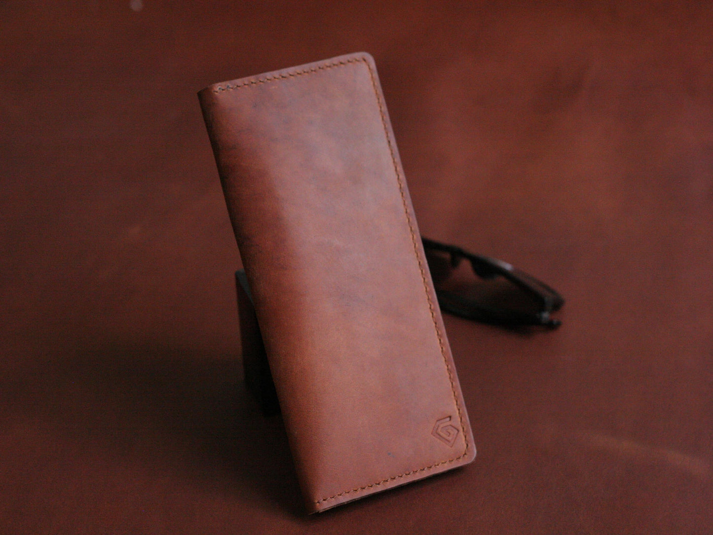 Men's Leather Long Wallet tawny brown GRIP LEATHER GOODS