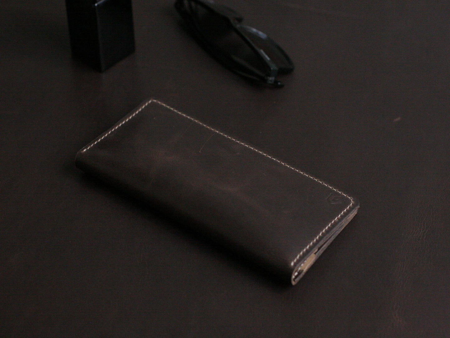 Men's Leather Long Wallet  Cedar Brown GRIP LEATHER GOODS
